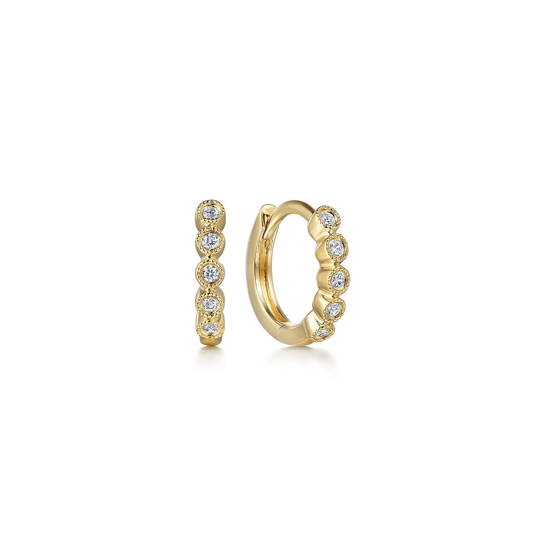 Lusso 14K Yellow Gold Huggie Earrings