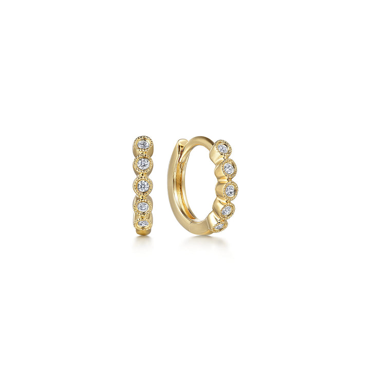 Lusso 14K Yellow Gold Huggie Earrings