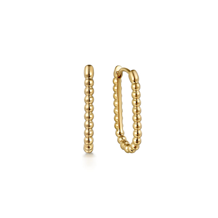 Bujukan 14K Yellow Gold Elongated Oval Hoop Earrings