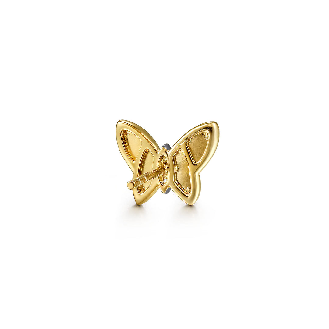 14K Yellow Gold Butterfly Earrings