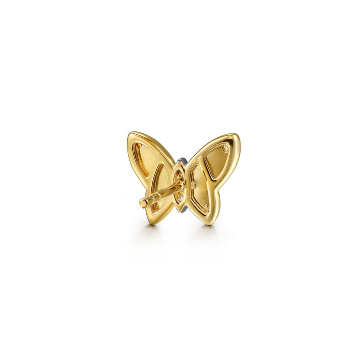 14K Yellow Gold Butterfly Earrings