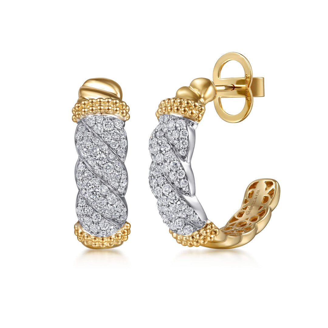 14K Two-Tone Gold Hoop Earrings