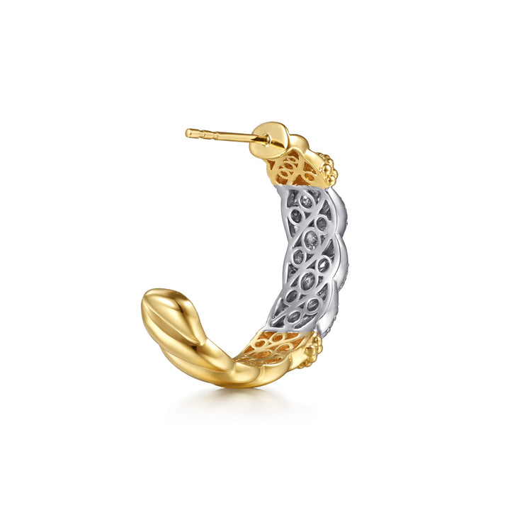 14K Two-Tone Gold Hoop Earrings