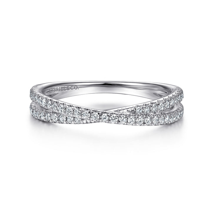 14K White Gold Criss Cross Ring