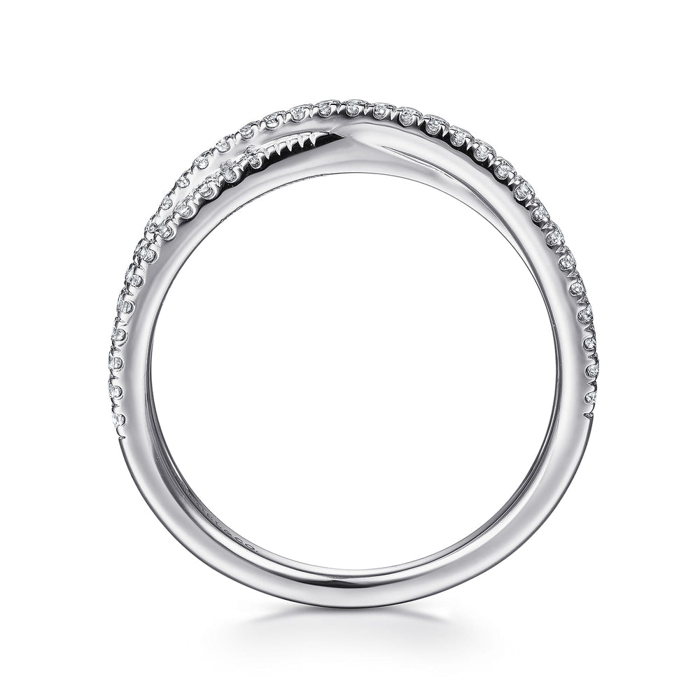 14K White Gold Criss Cross Ring