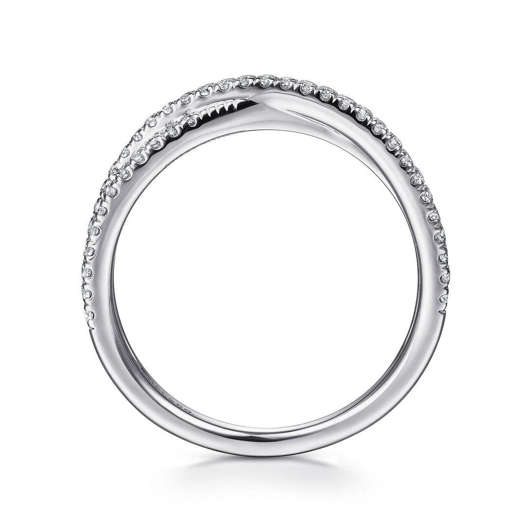 14K White Gold Criss Cross Ring