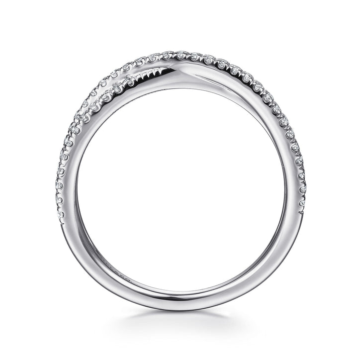 14K White Gold Criss Cross Ring