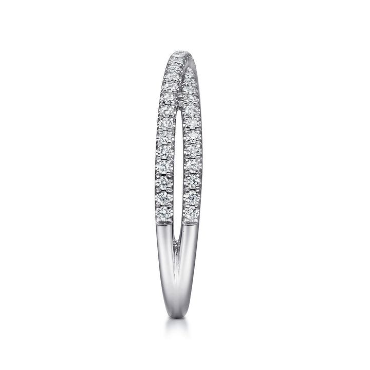 14K White Gold Criss Cross Ring