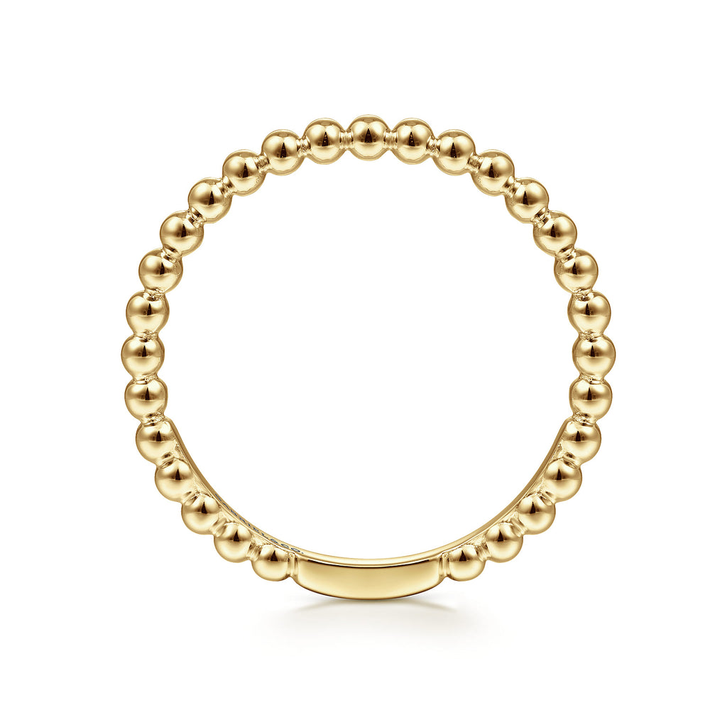 Stackable 14K Yellow Gold Beaded Ring