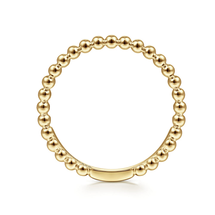 Stackable 14K Yellow Gold Beaded Ring