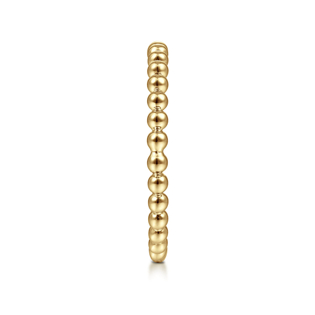 Stackable 14K Yellow Gold Beaded Ring