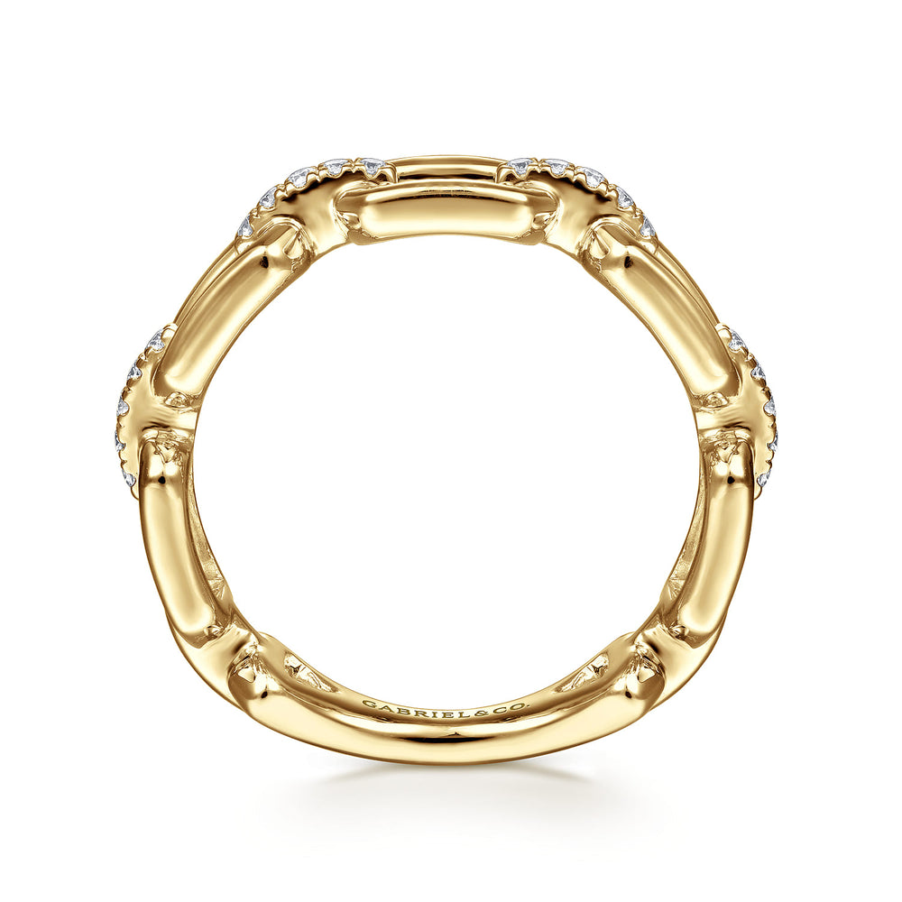 14K Yellow Gold Link Stackable Ring