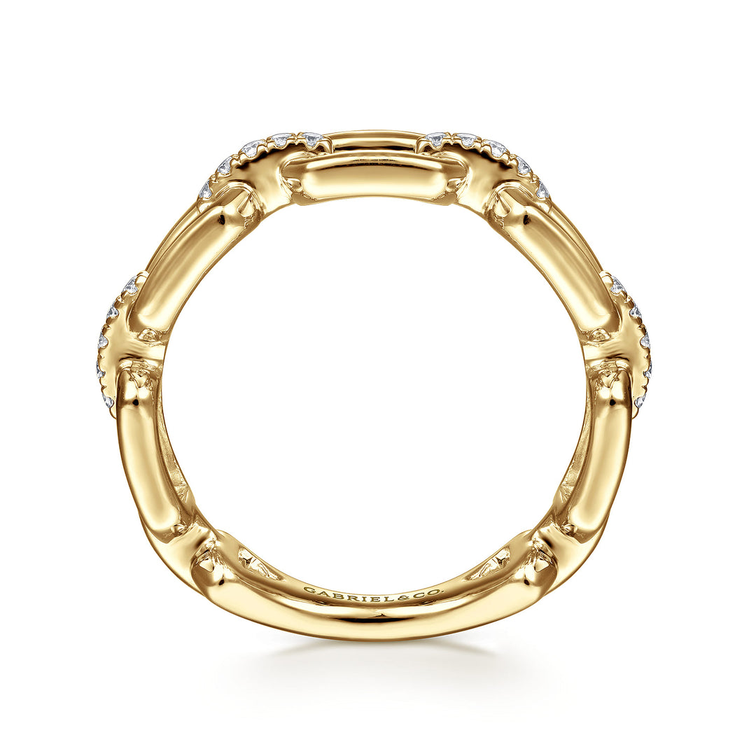 14K Yellow Gold Link Stackable Ring