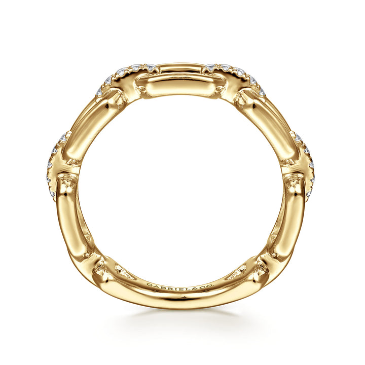 14K Yellow Gold Link Stackable Ring