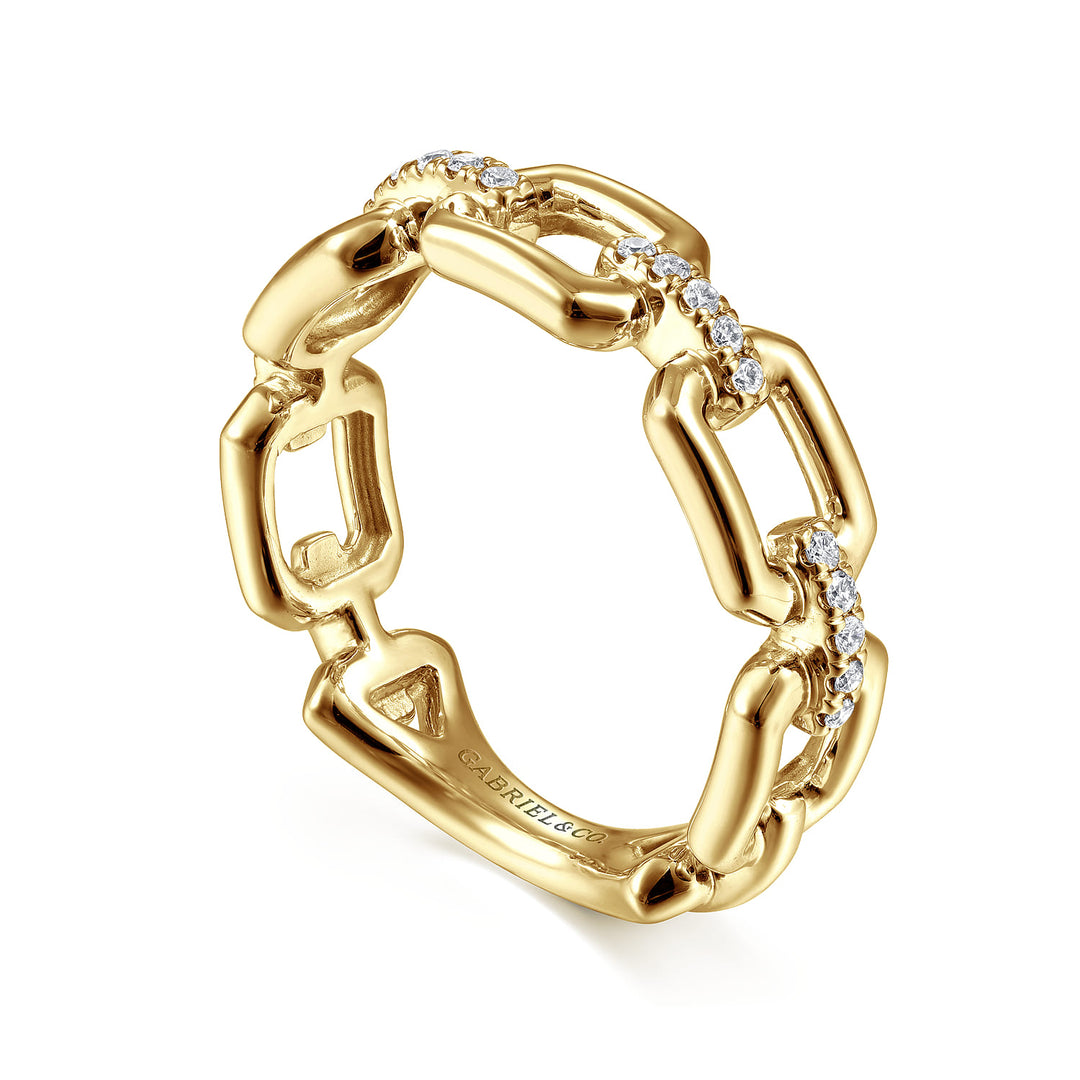 14K Yellow Gold Link Stackable Ring