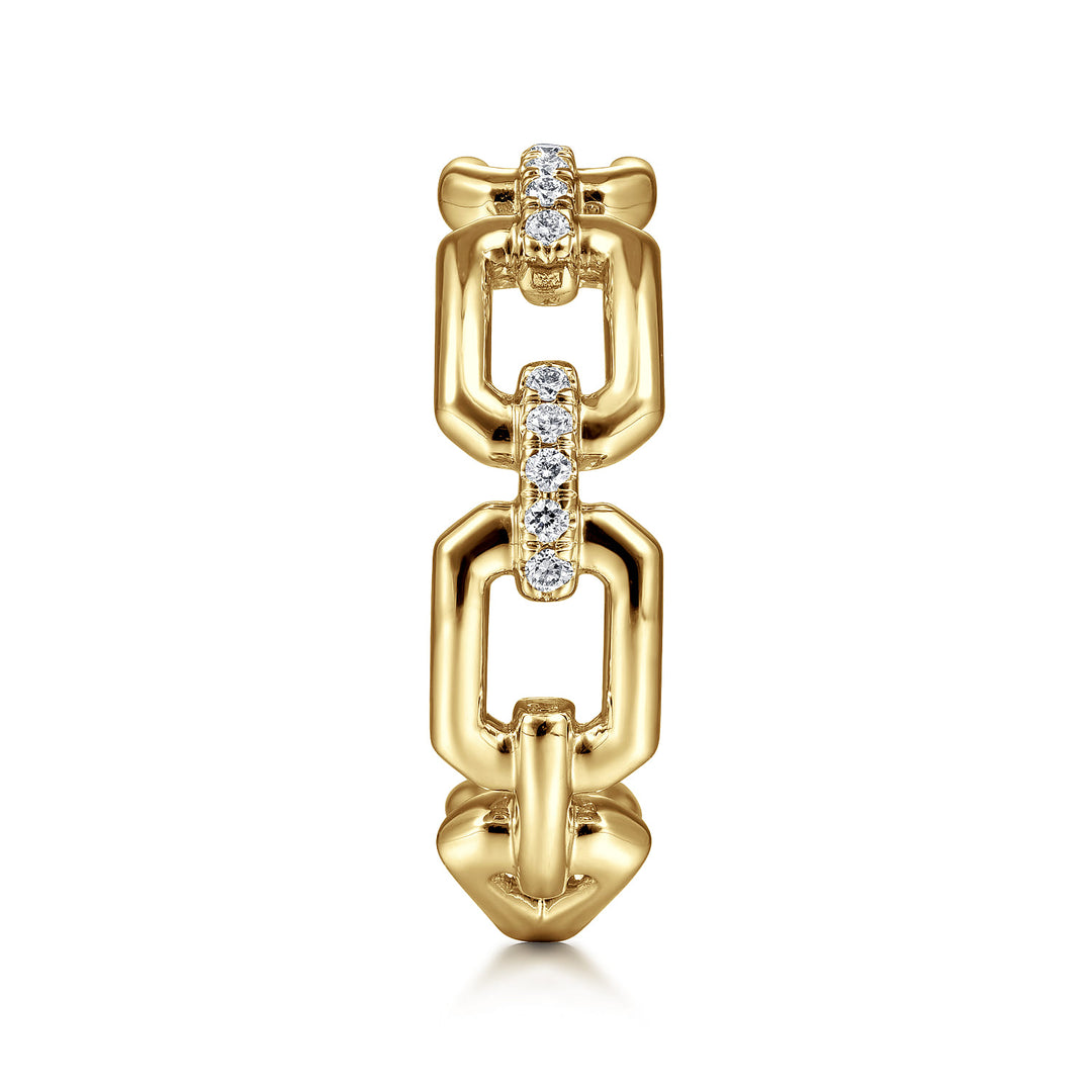 14K Yellow Gold Link Stackable Ring
