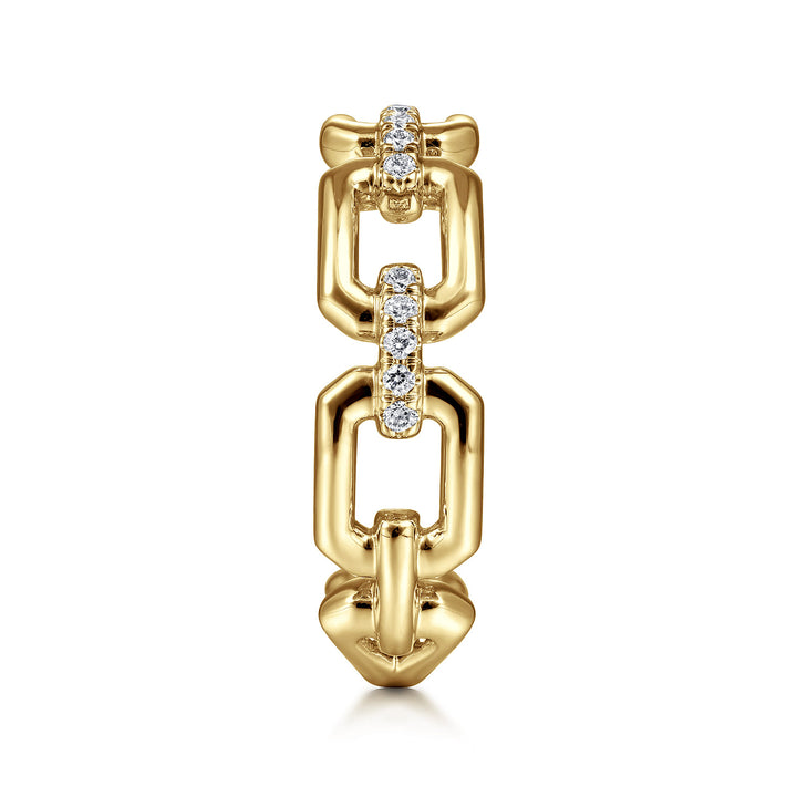 14K Yellow Gold Link Stackable Ring