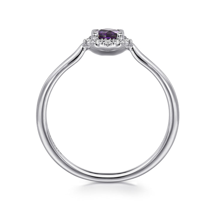 14K White Gold Amethyst Ring