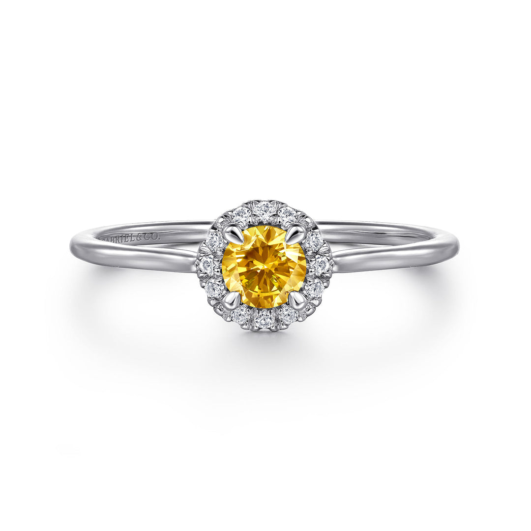 14K White Gold Citrine Ring