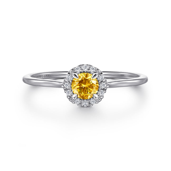 14K White Gold Citrine Ring