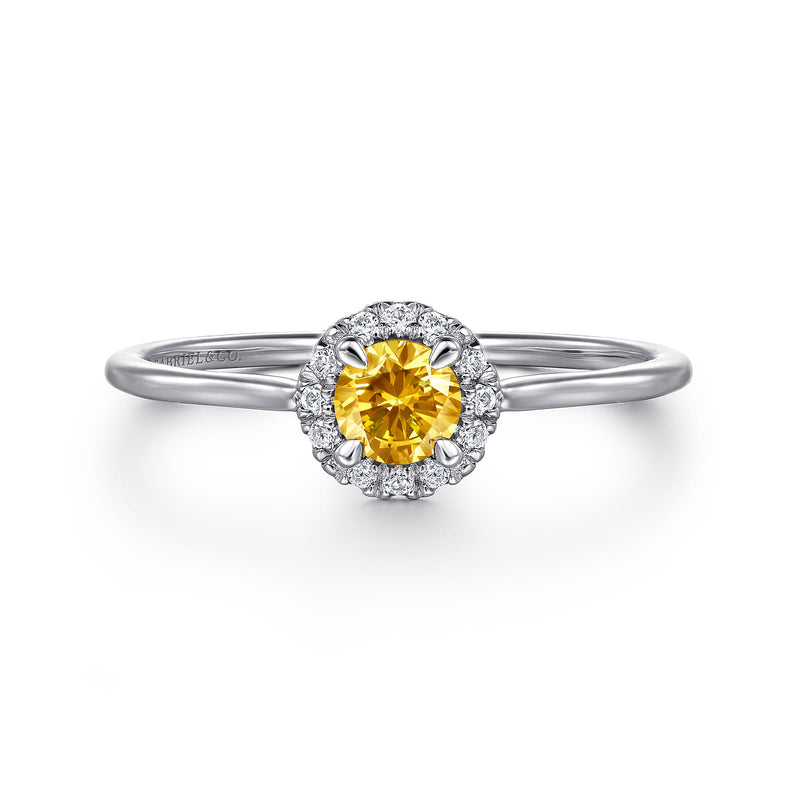 14K White Gold Citrine Ring