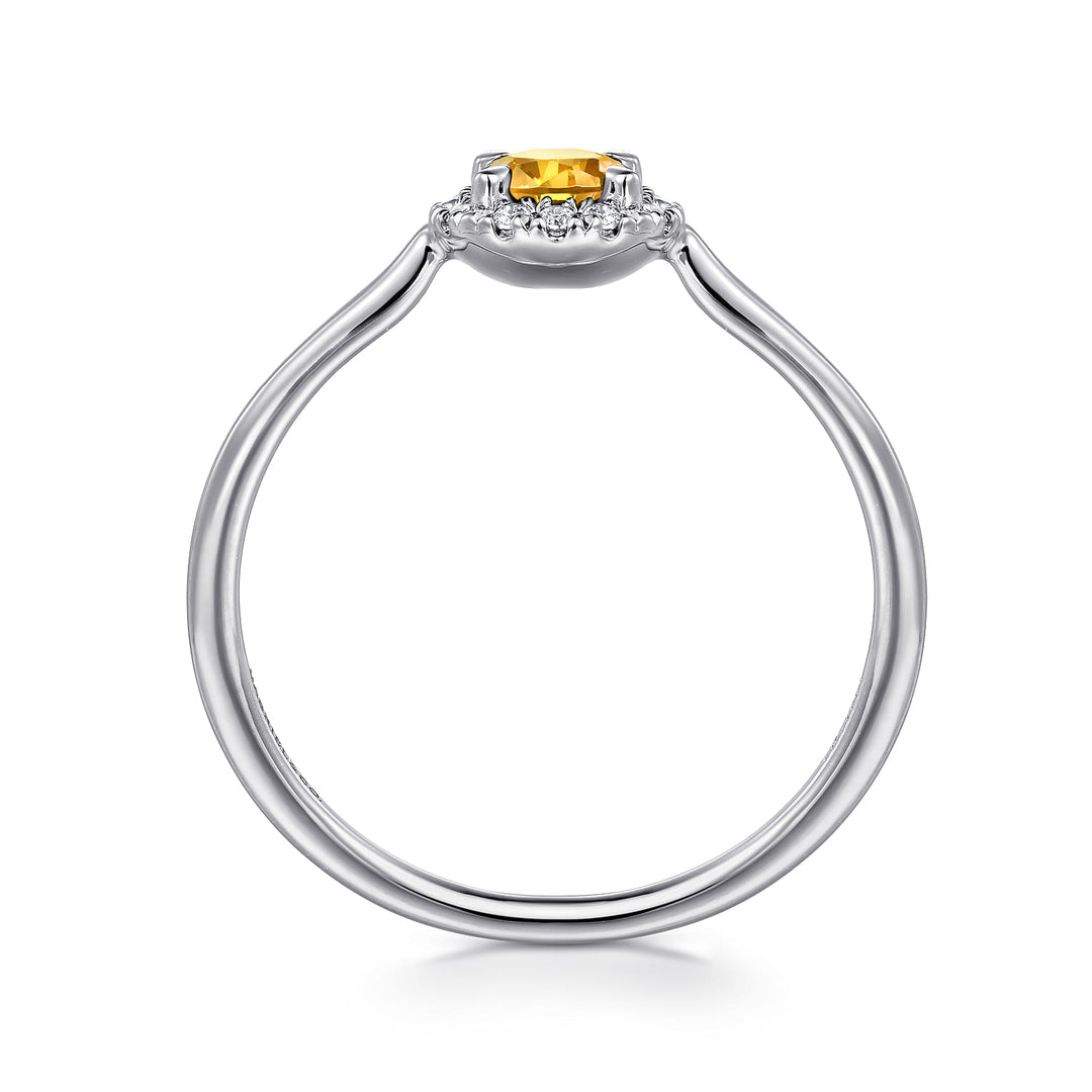 14K White Gold Citrine Ring