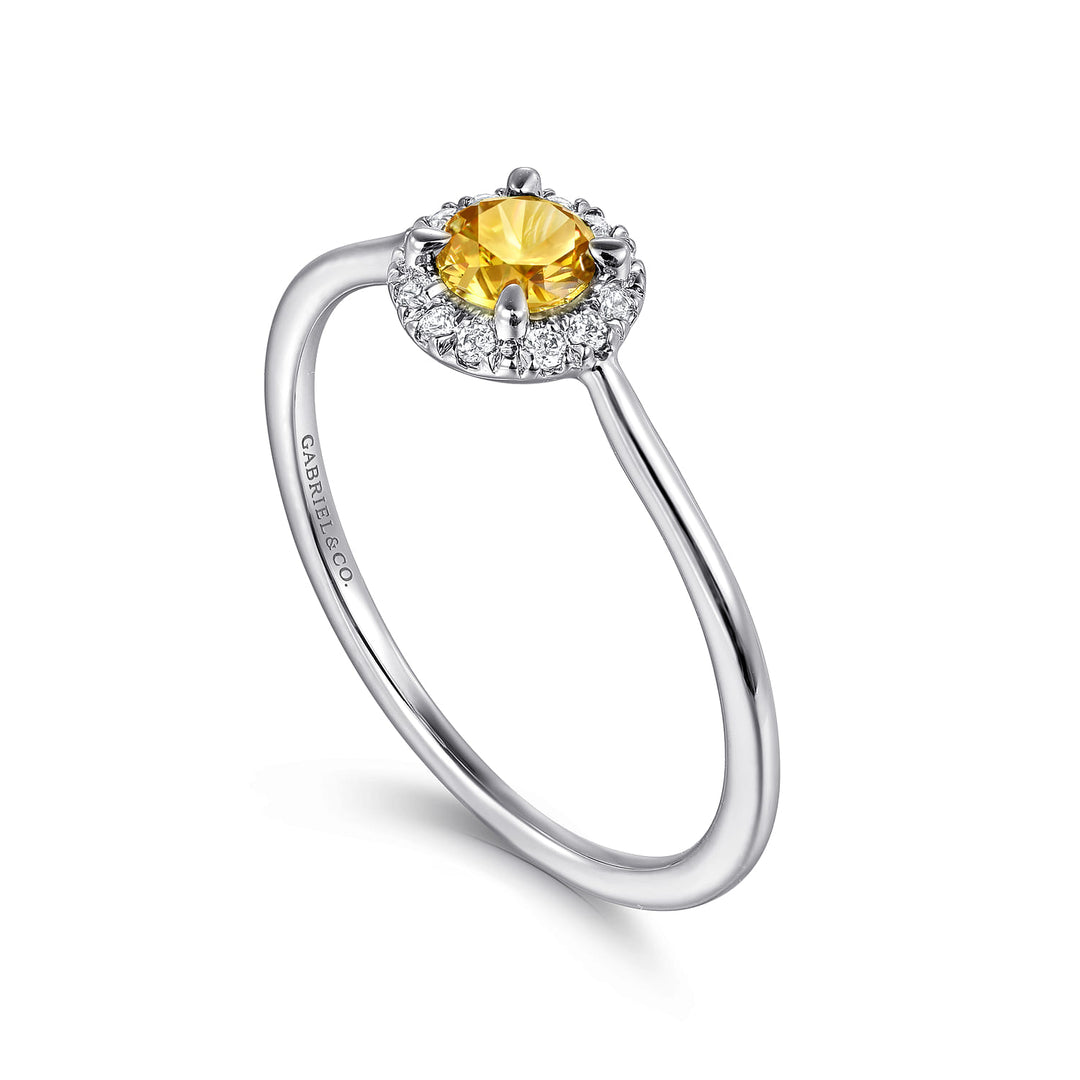 14K White Gold Citrine Ring