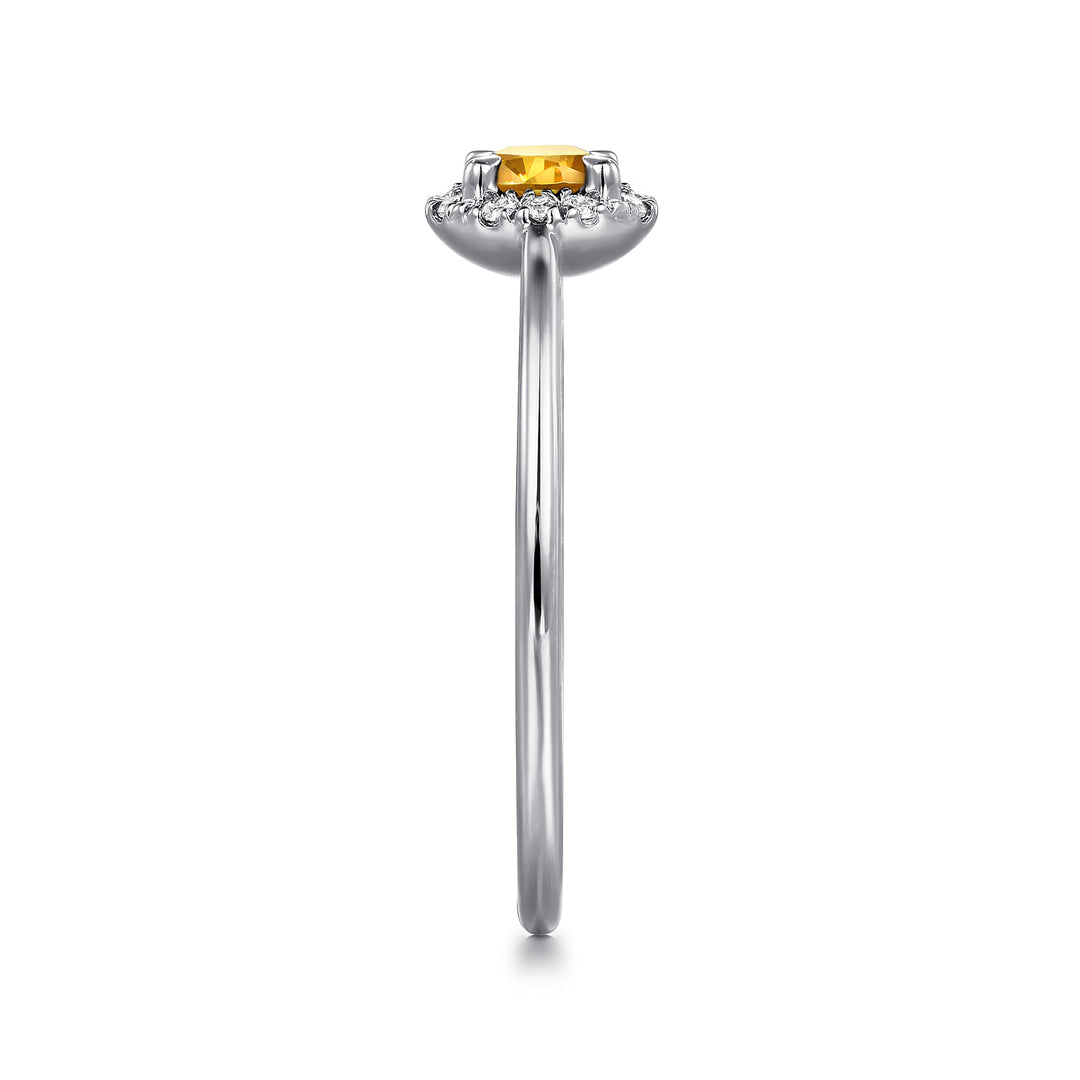 14K White Gold Citrine Ring