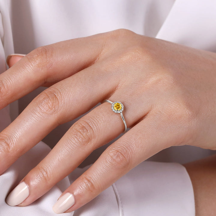 14K White Gold Citrine Ring