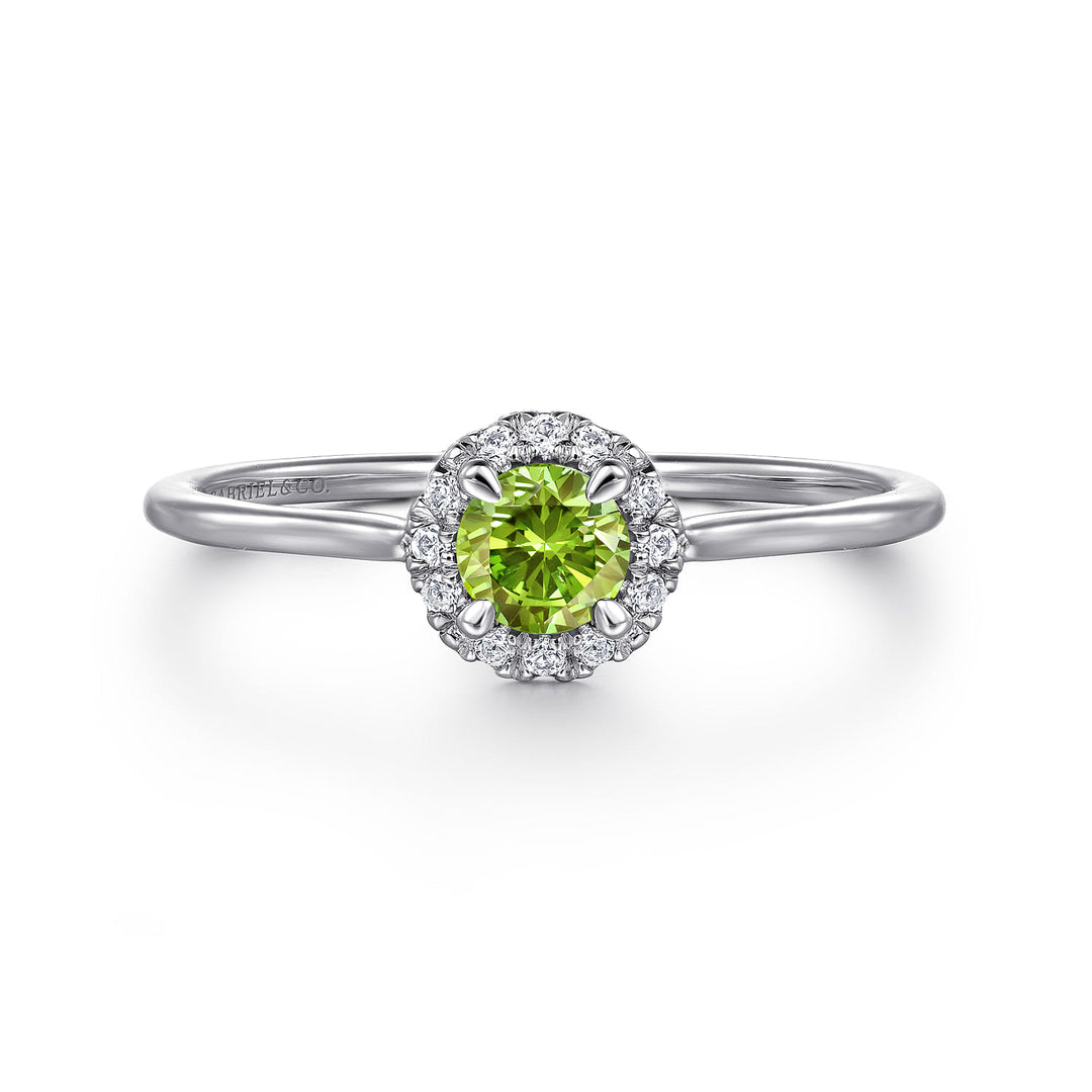 14K White Gold Peridot Ring