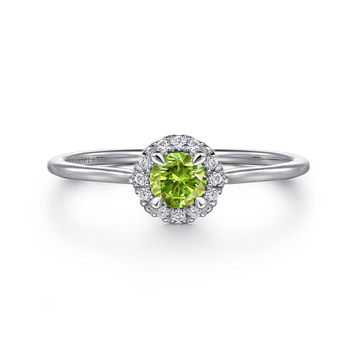 14K White Gold Peridot Ring