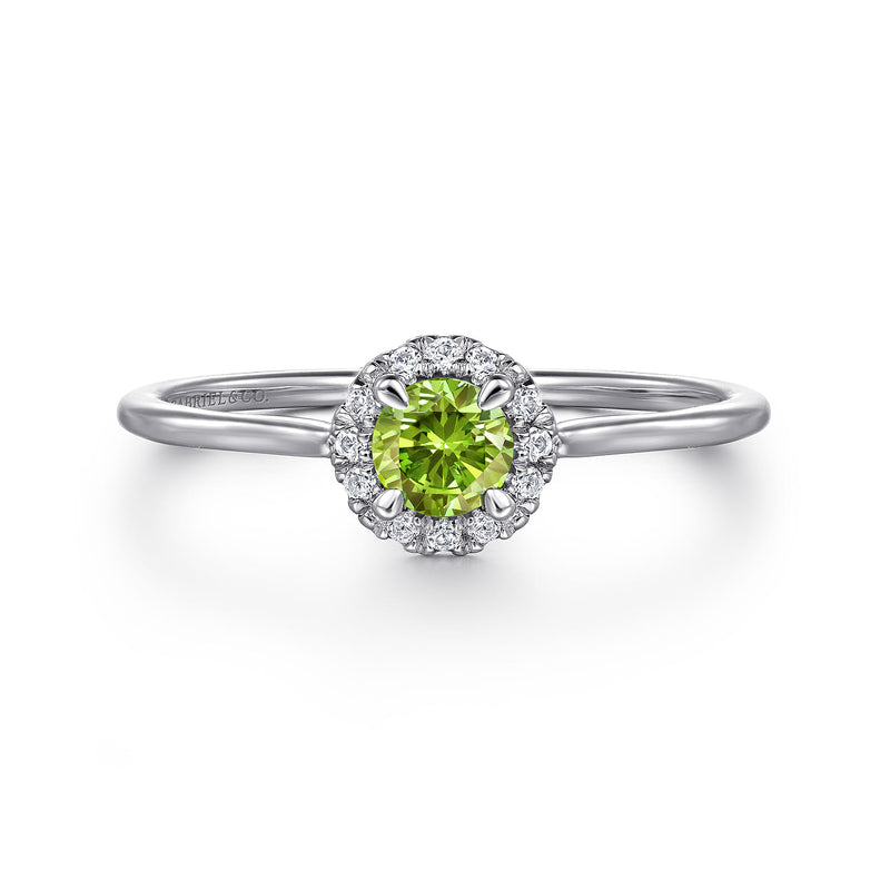 14K White Gold Peridot Ring