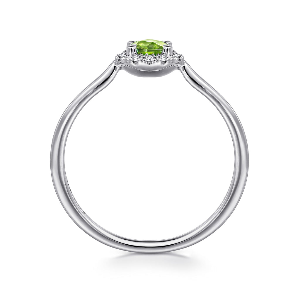 14K White Gold Peridot Ring