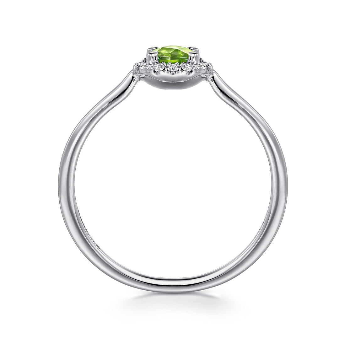 14K White Gold Peridot Ring