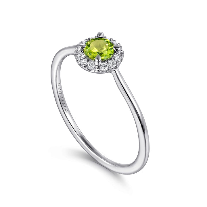 14K White Gold Peridot Ring
