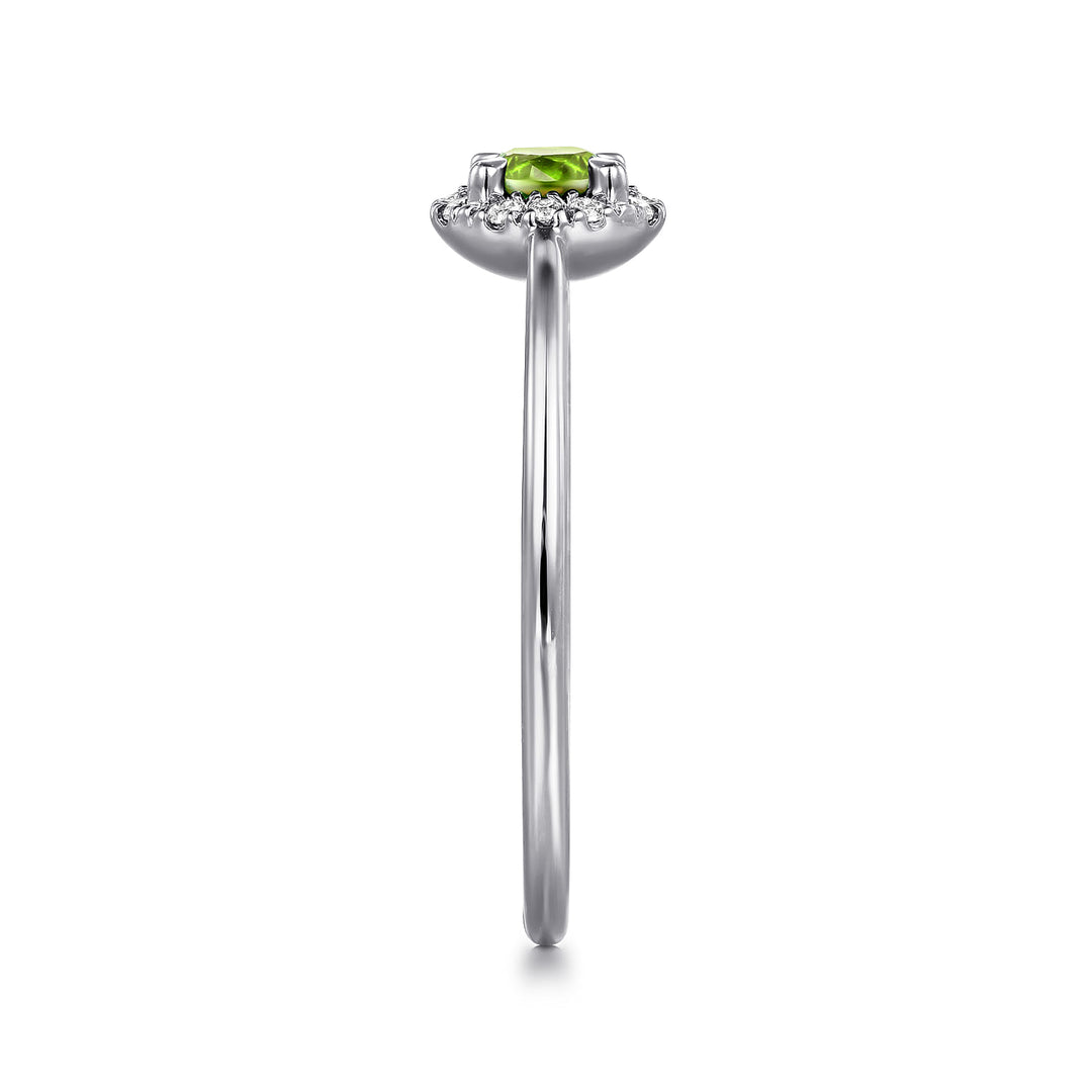 14K White Gold Peridot Ring