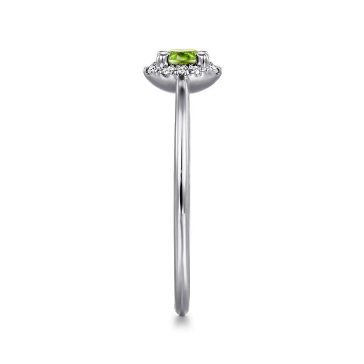 14K White Gold Peridot Ring