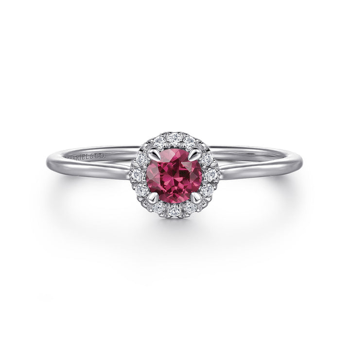 14K White Gold Pink Tourmaline Ring