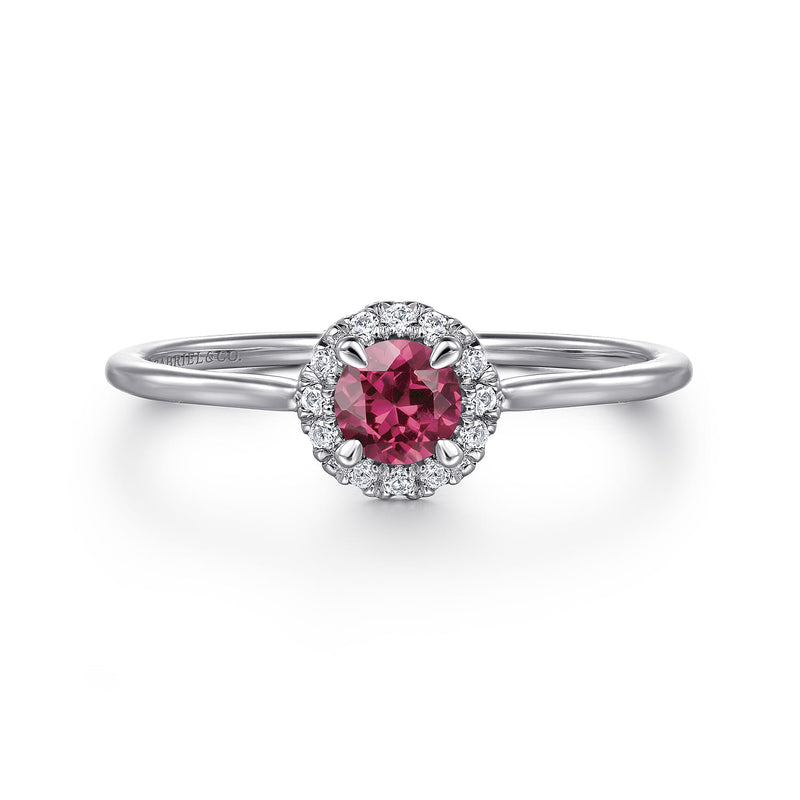 14K White Gold Pink Tourmaline Ring