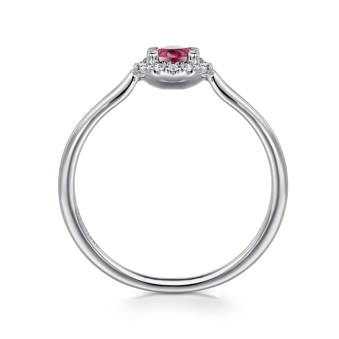 14K White Gold Pink Tourmaline Ring
