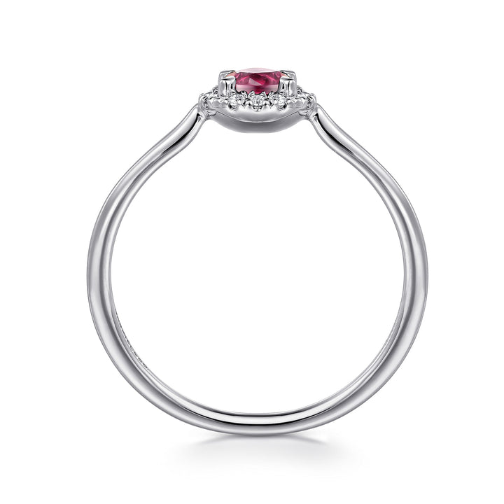 14K White Gold Pink Tourmaline Ring