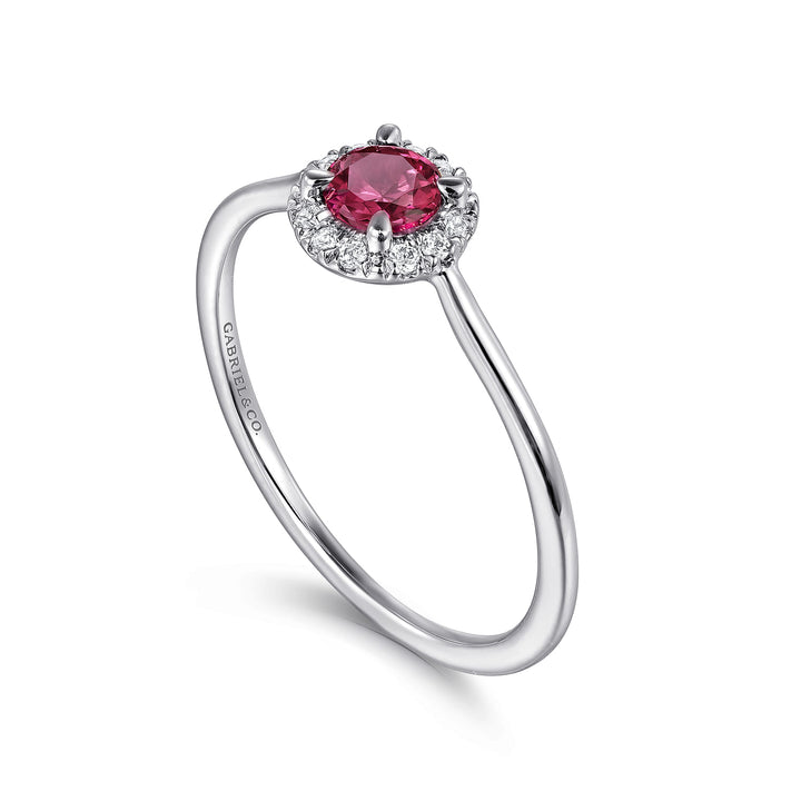 14K White Gold Pink Tourmaline Ring