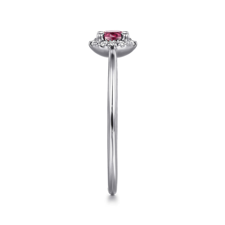 14K White Gold Pink Tourmaline Ring