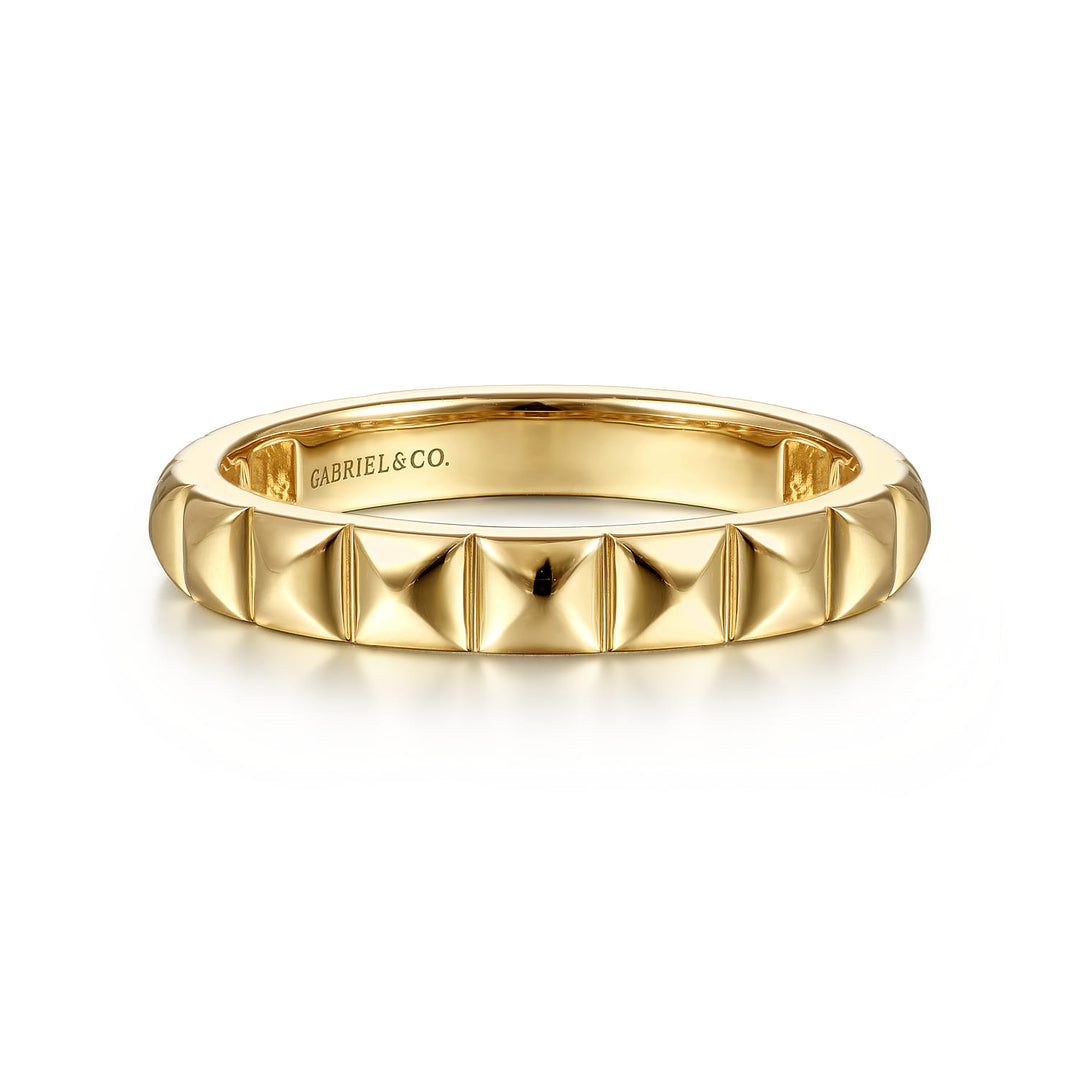 Contemporary 14K Yellow Gold Pyramid Ring