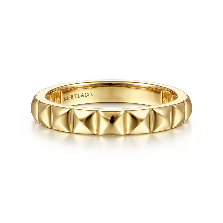 Contemporary 14K Yellow Gold Pyramid Ring
