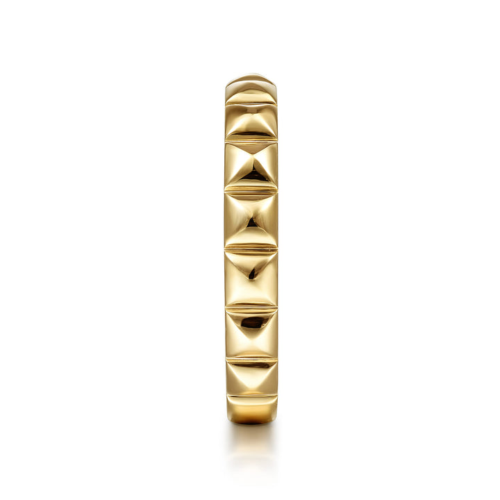 Contemporary 14K Yellow Gold Pyramid Ring