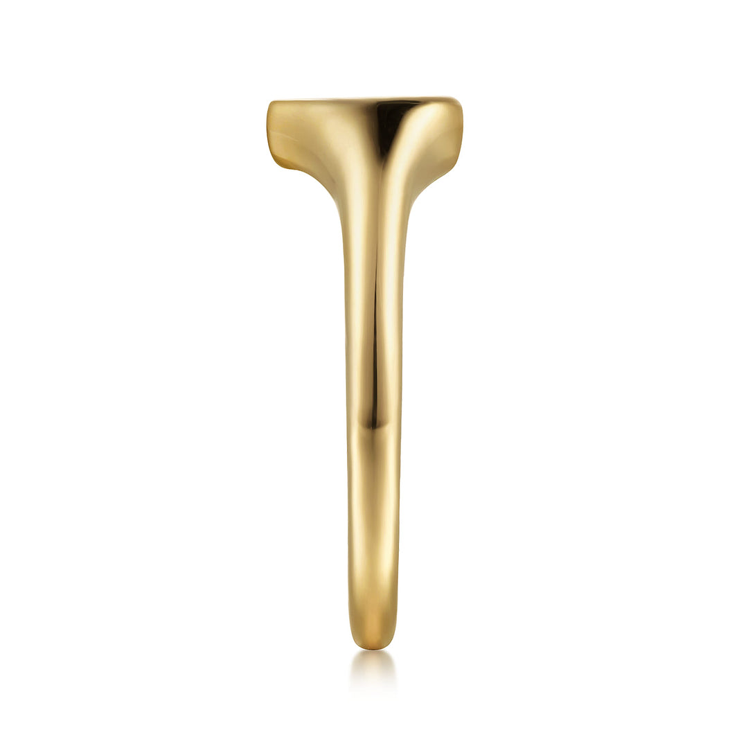 Contemporary 14K Yellow Gold Heart Signet Ring