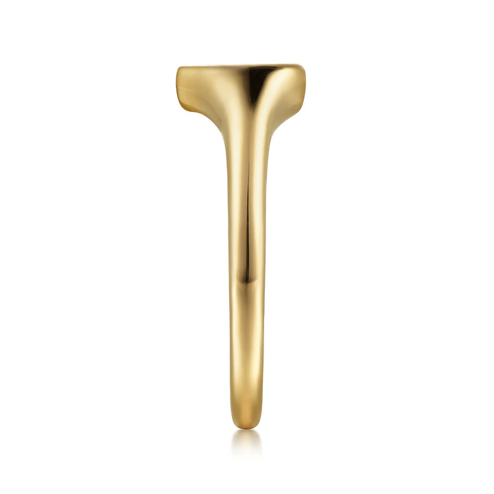 Contemporary 14K Yellow Gold Heart Signet Ring