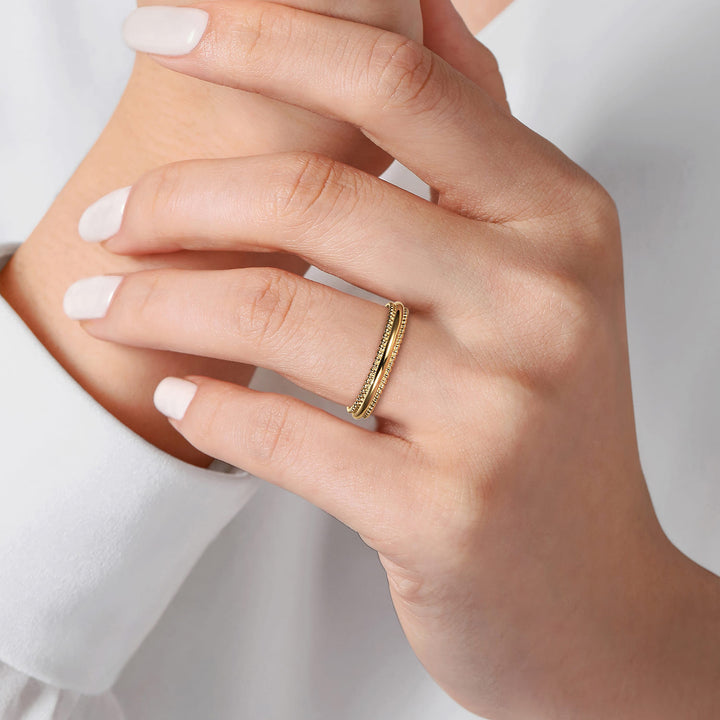 Bujukan 14K Yellow Gold Stackable Ring