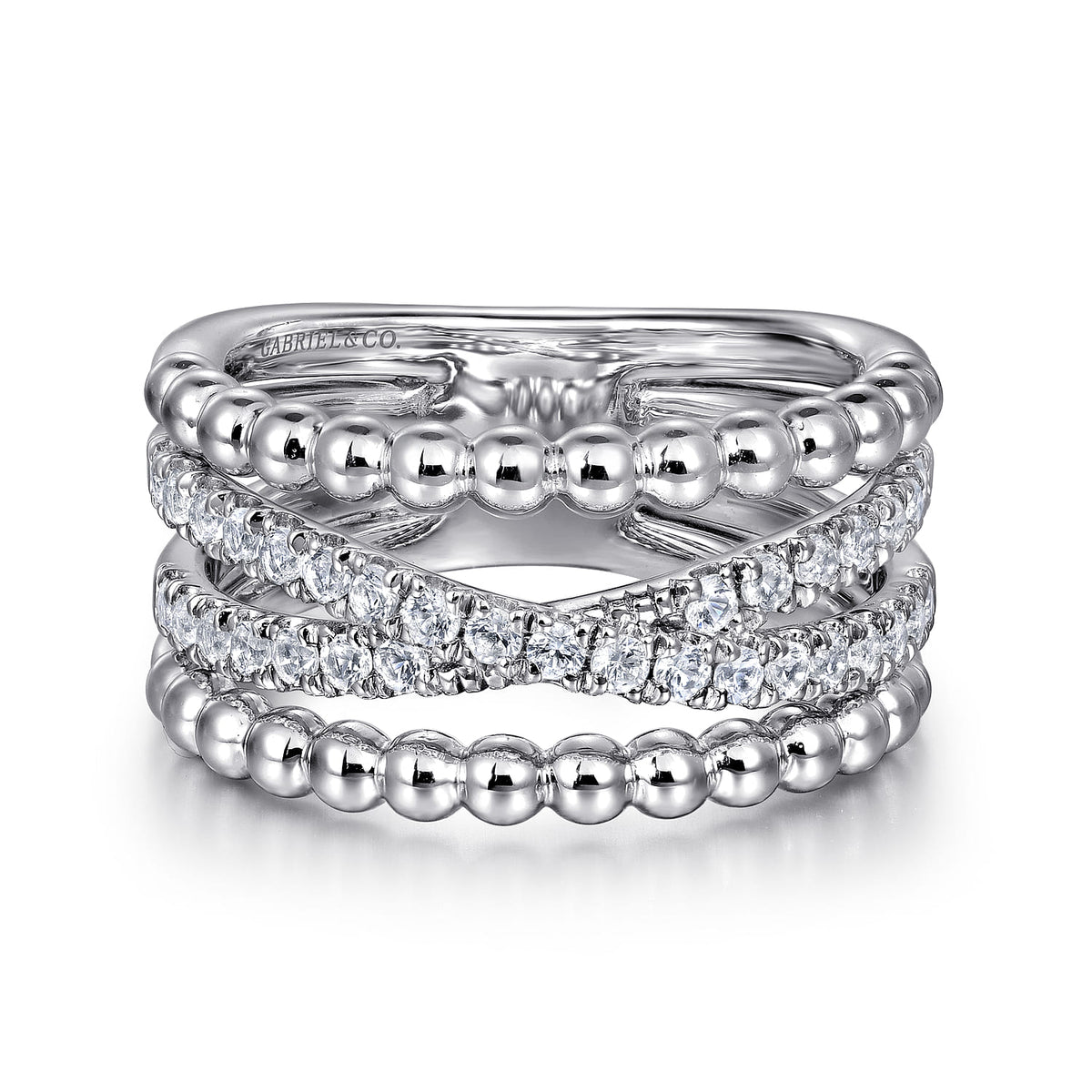 Sterling Silver White Sapphire Wide Ring